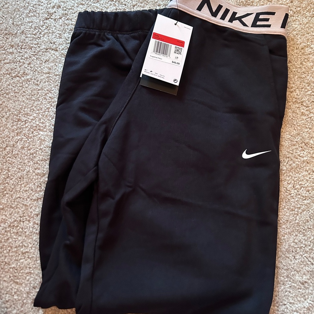 Nike Girls' Black Active Bottoms with Branded Waistband